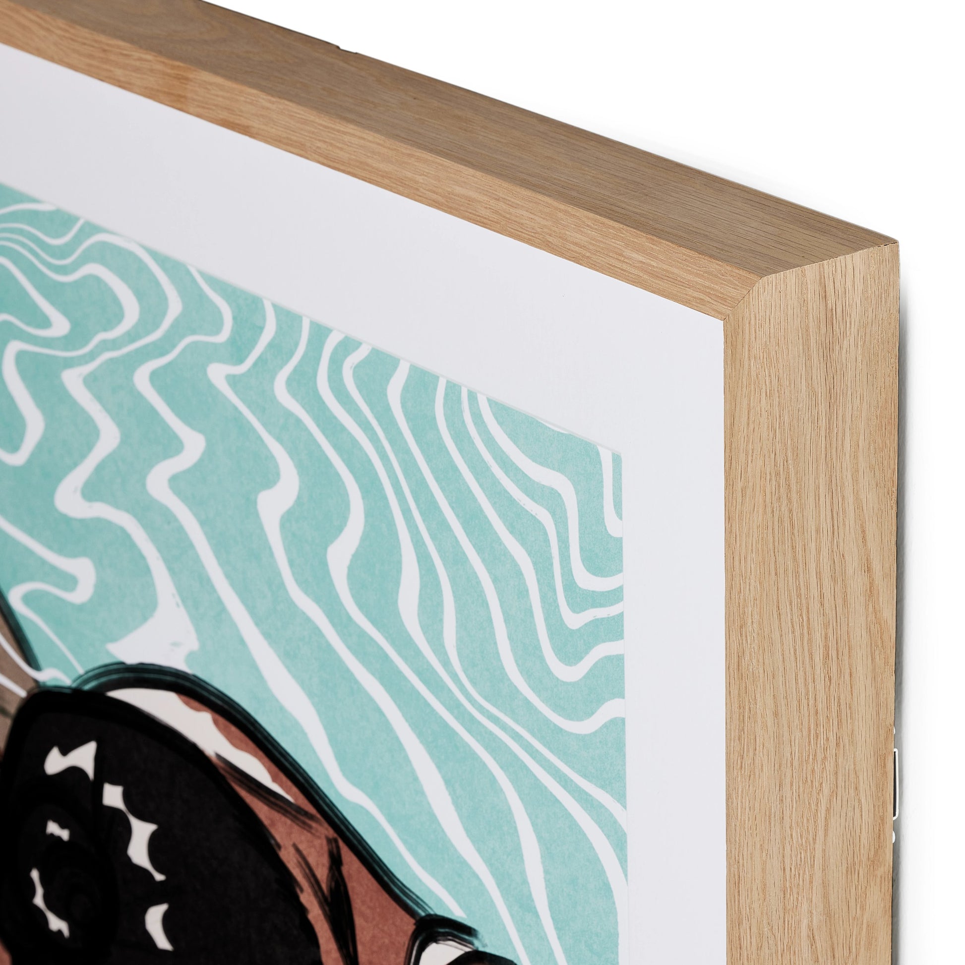 Leisure I by Coup d’Esprit by Four Hands. Made from vertical grain 2.5 white oak, srm890 double thick white, watercolor paper in a coastal style.
