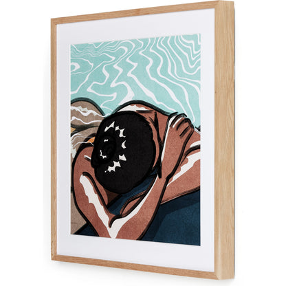 Leisure I by Coup d’Esprit by Four Hands. Made from vertical grain 2.5 white oak, srm890 double thick white, watercolor paper in a coastal style.