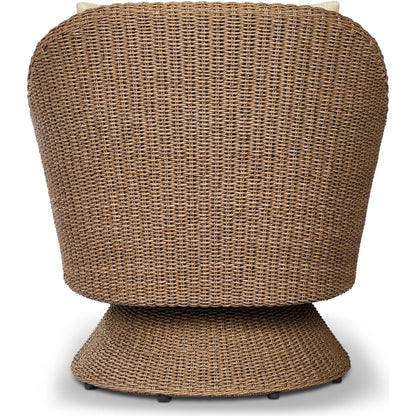 Koe Outdoor Chair by Four Hands in ellor beige, faux dark hyacinth. Made from 100% olefin, 100% polyethylene in a rustic style.