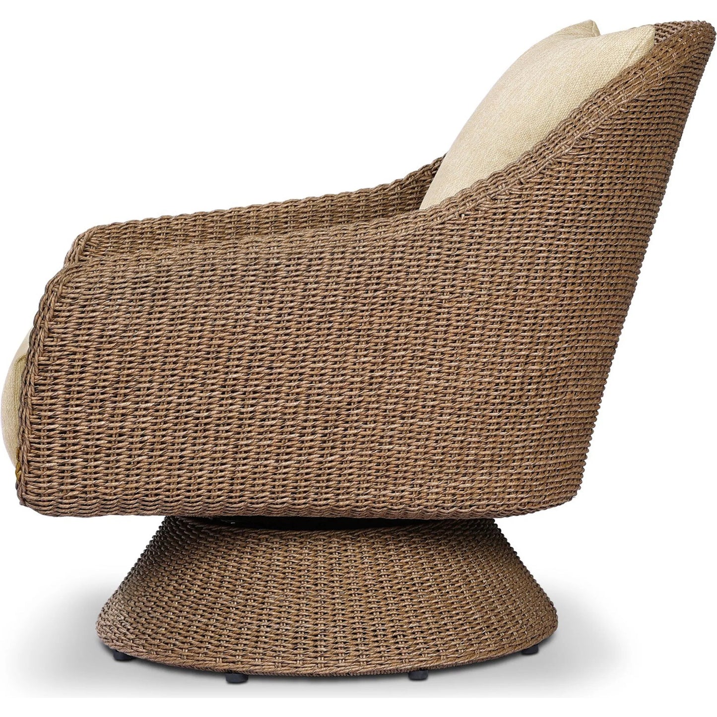003 SI-2519219 | Additional Silo | Koe Outdoor Chair by Four Hands in ellor beige, faux dark hyacinth. Made from 100% olefin, 100% polyethylene in a rustic style.