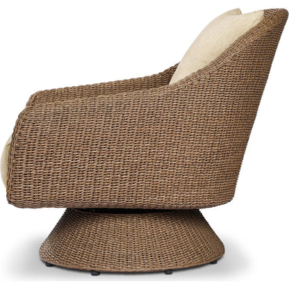Koe Outdoor Chair by Four Hands in ellor beige, faux dark hyacinth. Made from 100% olefin, 100% polyethylene in a rustic style.
