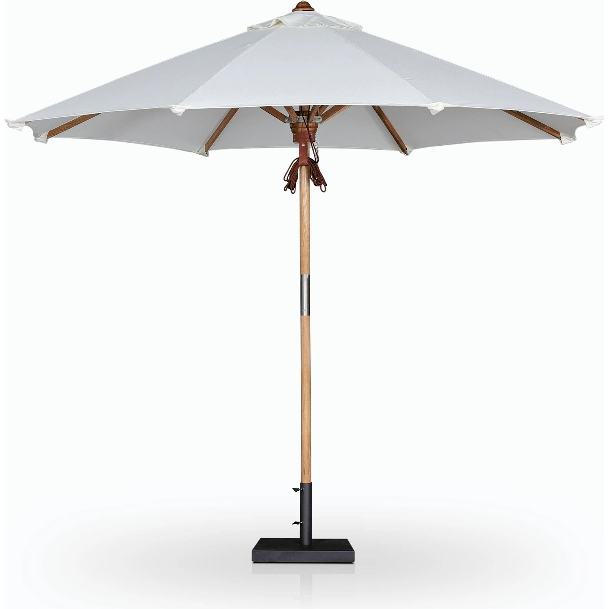 Baska Outdoor Round Umbrella by Four Hands. Made from 100% acrylic, solid fsc®-certified teak in a modern style.