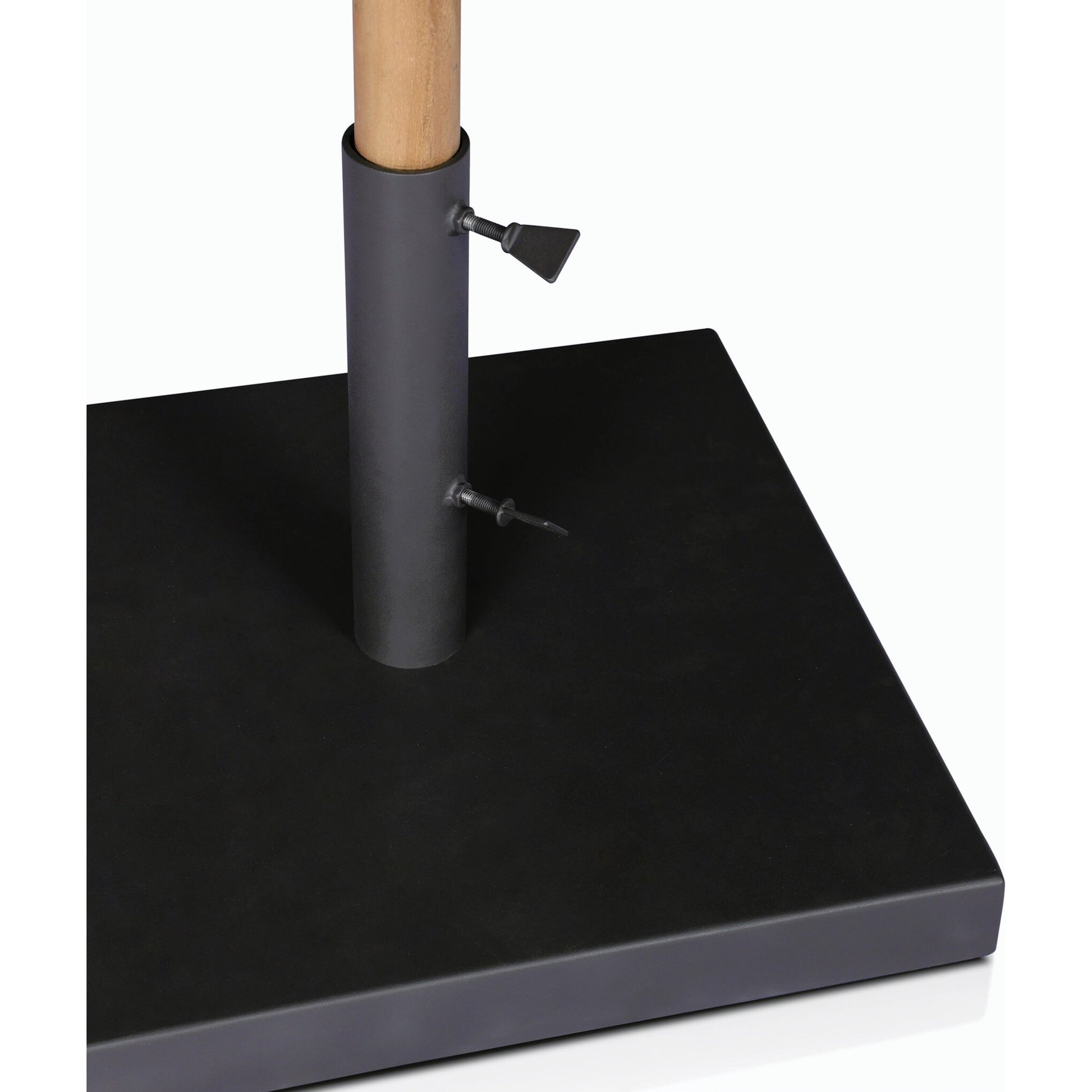 Baska Outdoor Round Umbrella by Four Hands. Made from 100% acrylic, solid fsc®-certified teak in a modern style.
