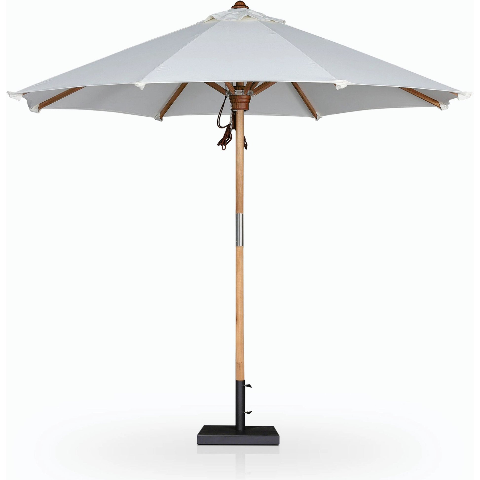 Baska Outdoor Round Umbrella by Four Hands. Made from 100% acrylic, solid fsc®-certified teak in a modern style.