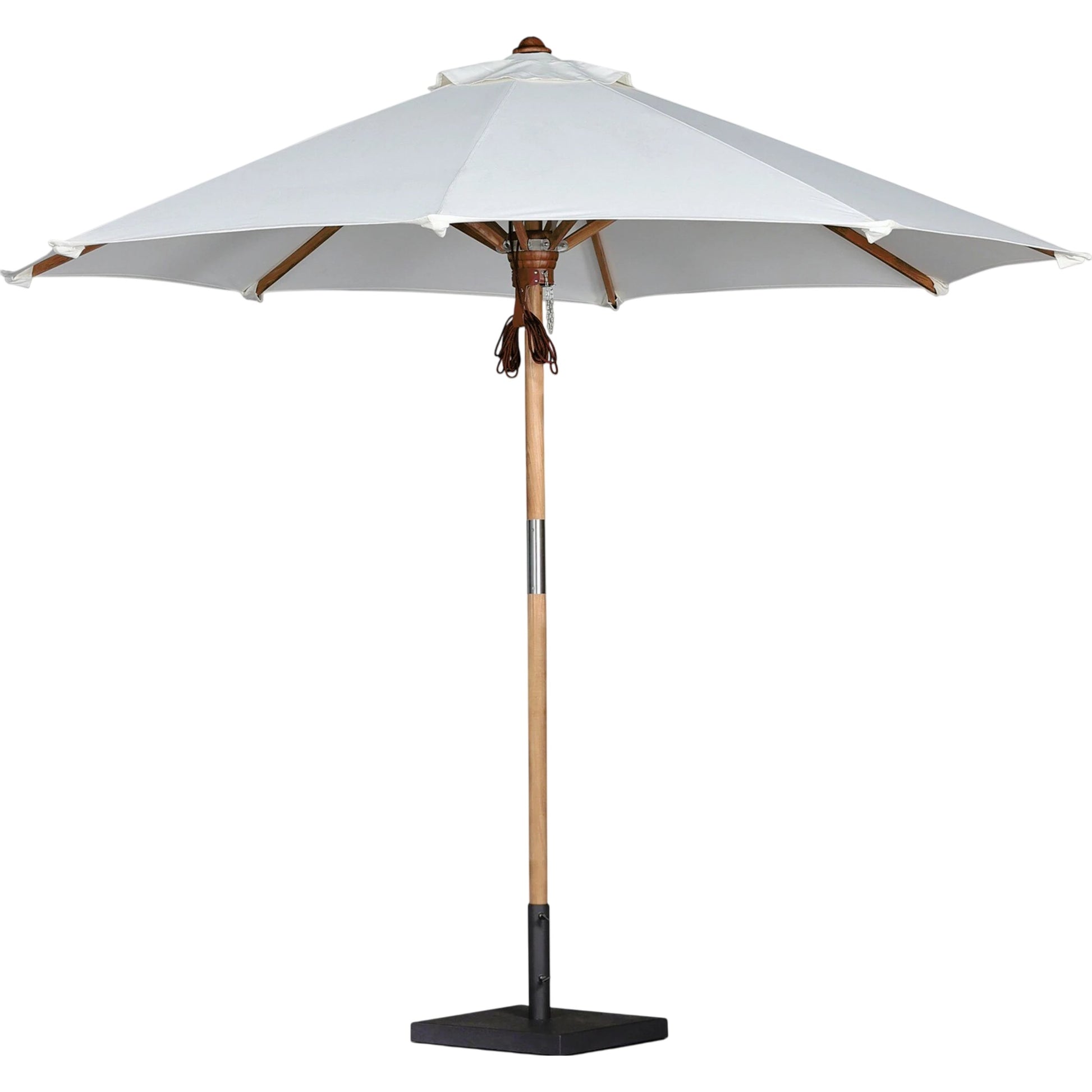 Baska Outdoor Round Umbrella by Four Hands. Made from 100% acrylic, solid fsc®-certified teak in a modern style.