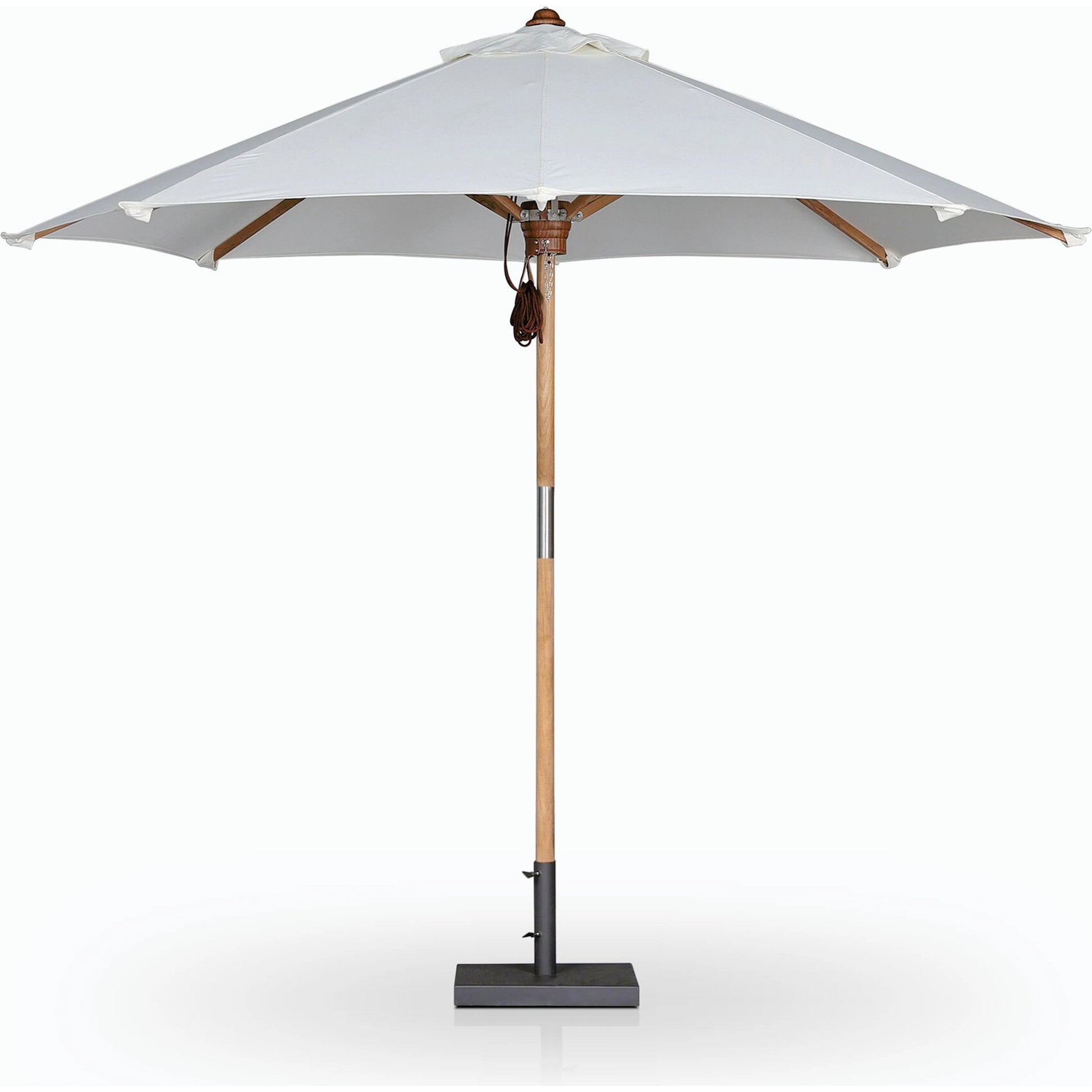 Baska Outdoor Round Umbrella by Four Hands. Made from 100% acrylic, solid fsc®-certified teak in a modern style.
