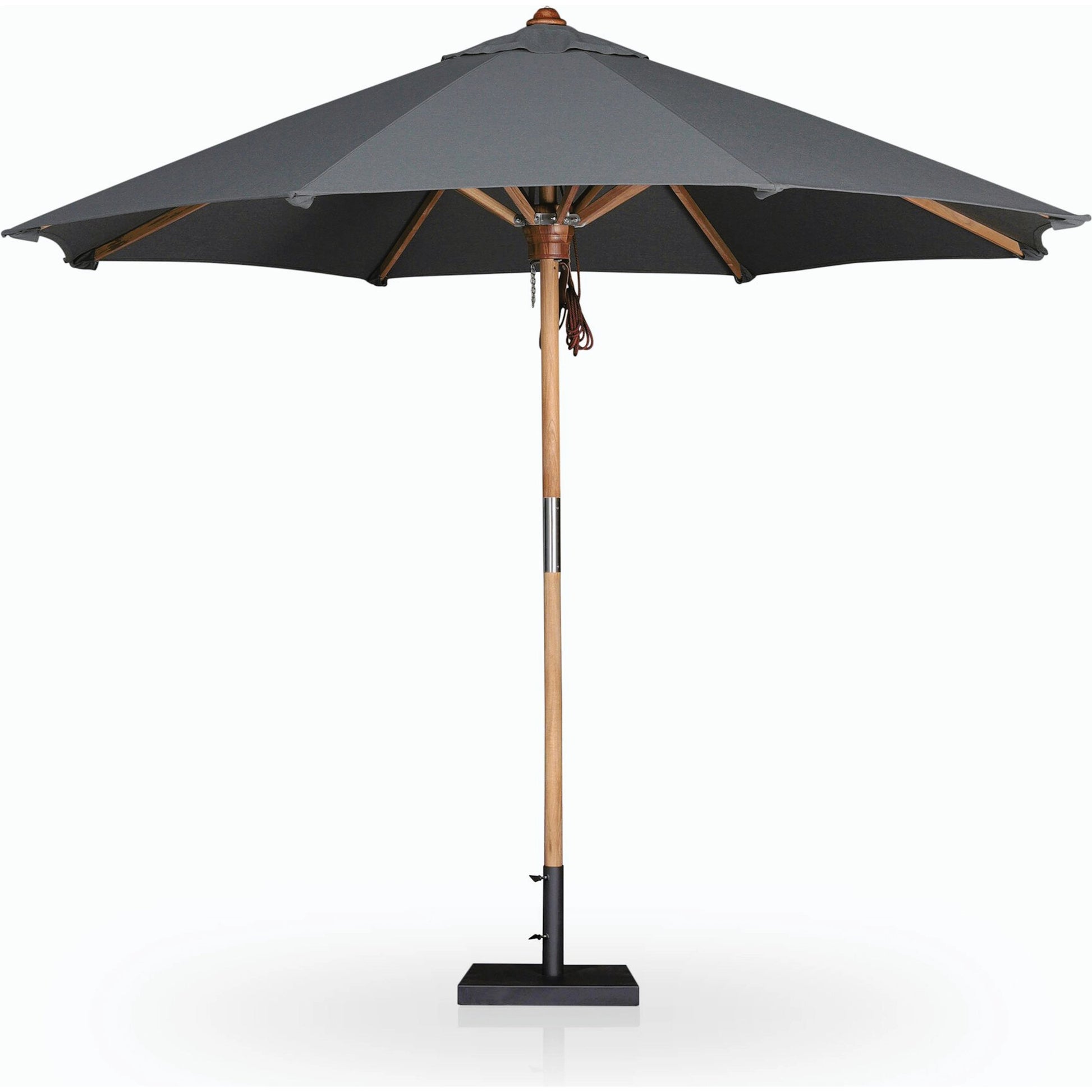 Baska Outdoor Round Umbrella by Four Hands. Made from 100% acrylic, solid fsc®-certified teak in a modern style.