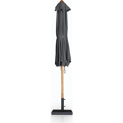 Baska Outdoor Round Umbrella by Four Hands. Made from 100% acrylic, solid fsc®-certified teak in a modern style.