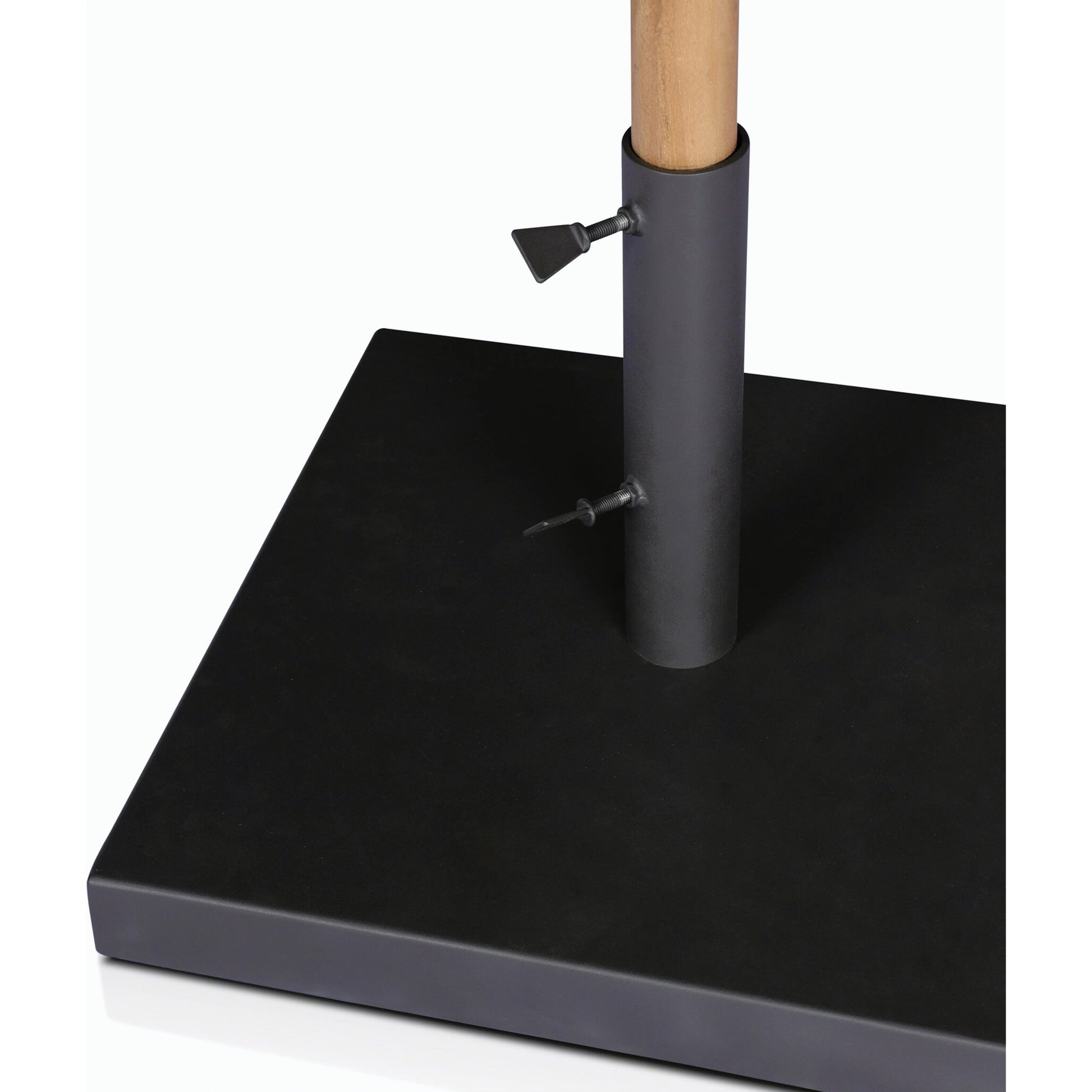 Baska Outdoor Round Umbrella by Four Hands. Made from 100% acrylic, solid fsc®-certified teak in a modern style.
