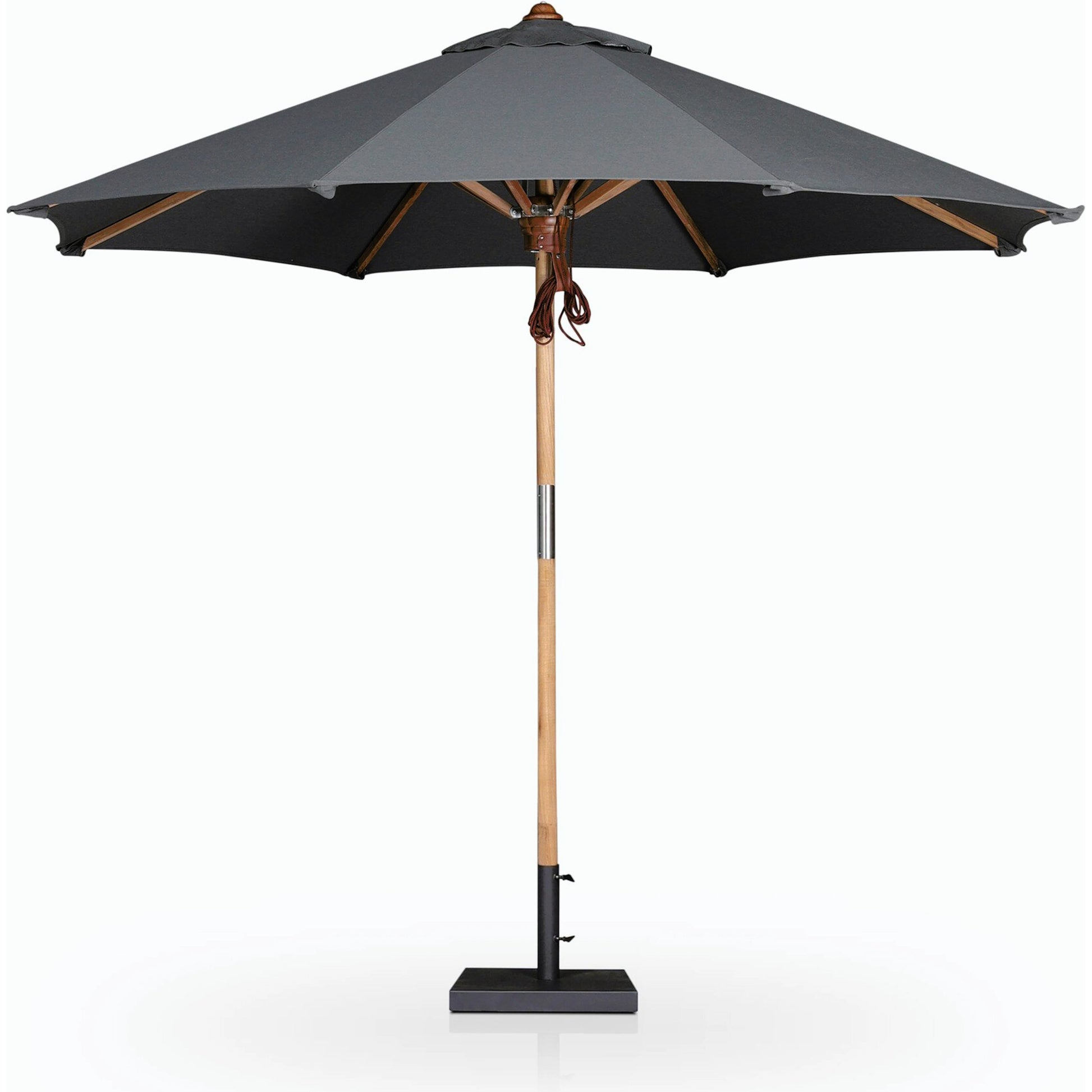 Baska Outdoor Round Umbrella by Four Hands. Made from 100% acrylic, solid fsc®-certified teak in a modern style.