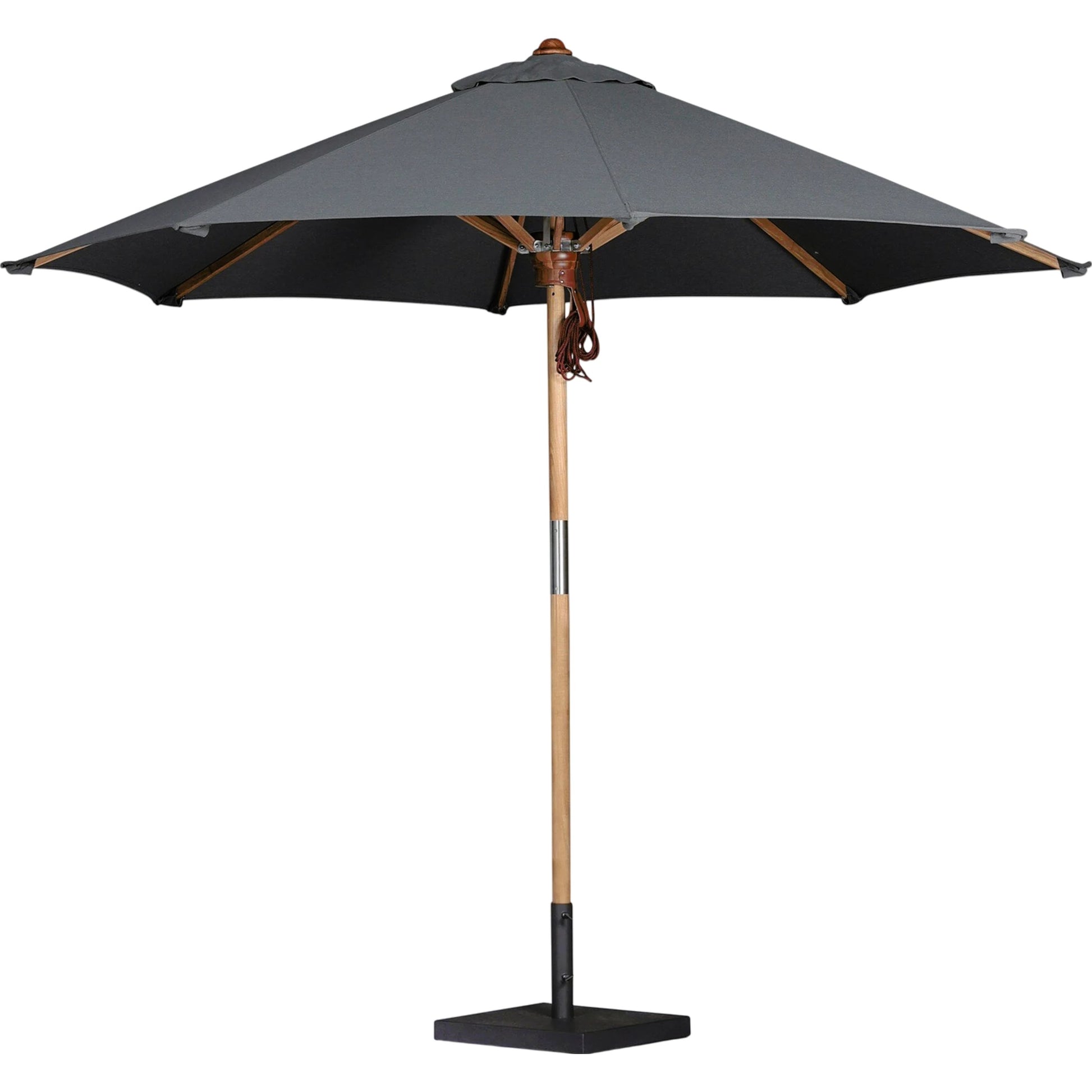 Baska Outdoor Round Umbrella by Four Hands. Made from 100% acrylic, solid fsc®-certified teak in a modern style.