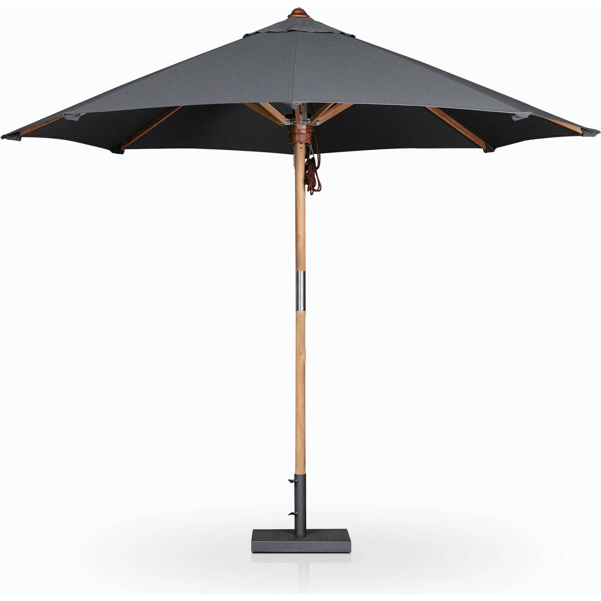 Baska Outdoor Round Umbrella by Four Hands. Made from 100% acrylic, solid fsc®-certified teak in a modern style.