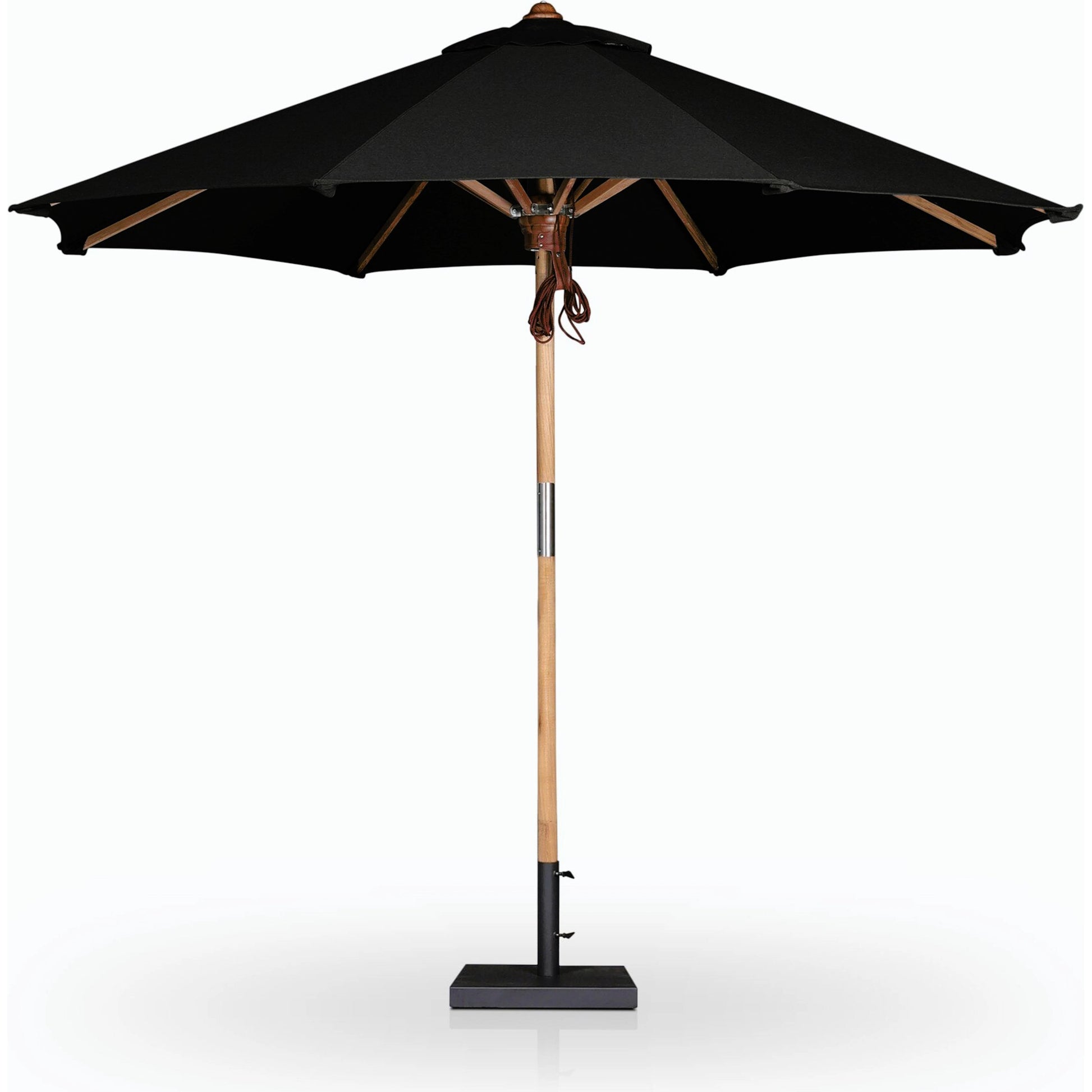 Baska Outdoor Round Umbrella by Four Hands. Made from 100% acrylic, solid fsc®-certified teak in a modern style.