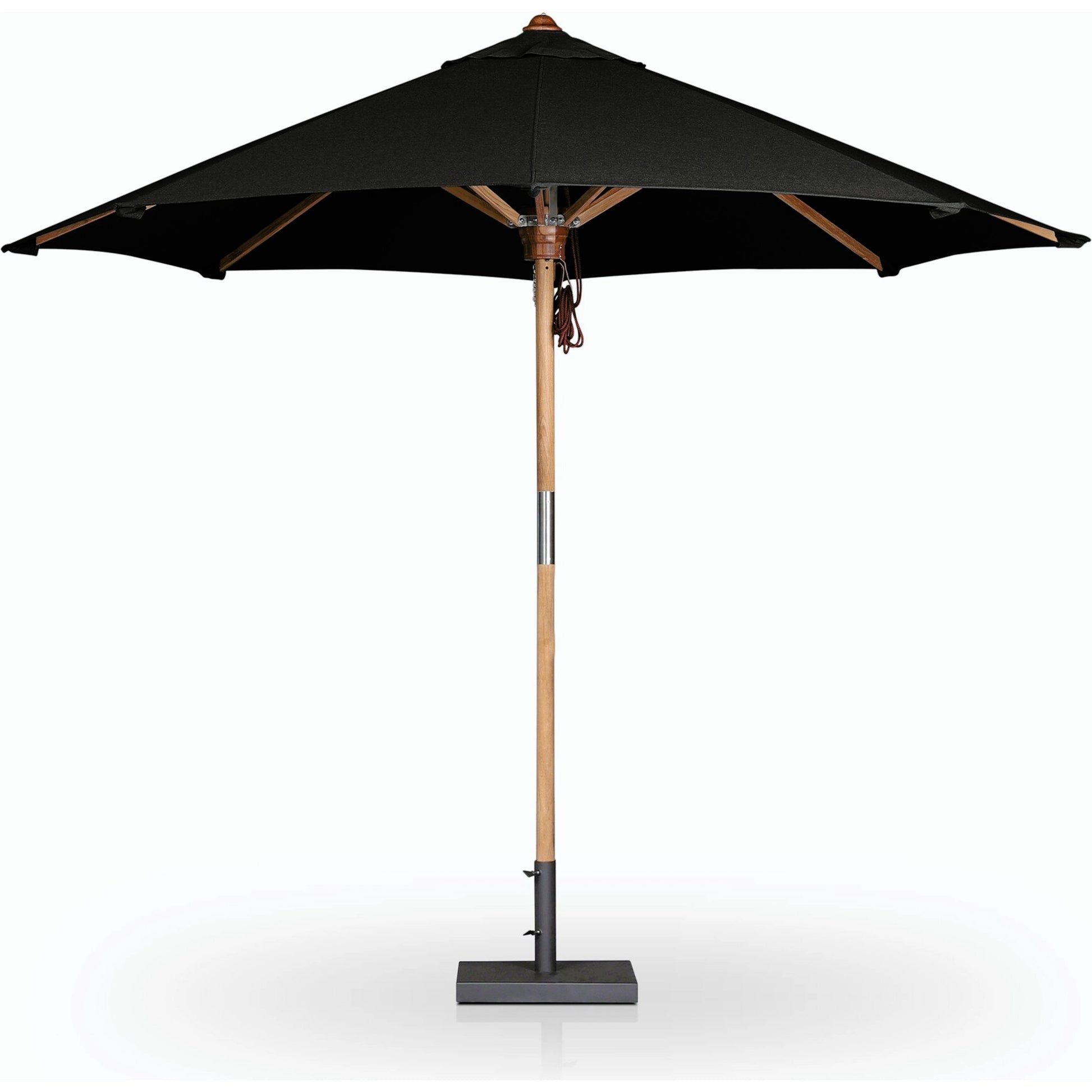 Baska Outdoor Round Umbrella by Four Hands. Made from 100% acrylic, solid fsc®-certified teak in a modern style.