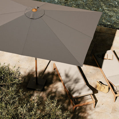 Baska Outdoor Rectangular Umbrella by Four Hands. Made from 100% acrylic, solid fsc®-certified teak in a modern style.