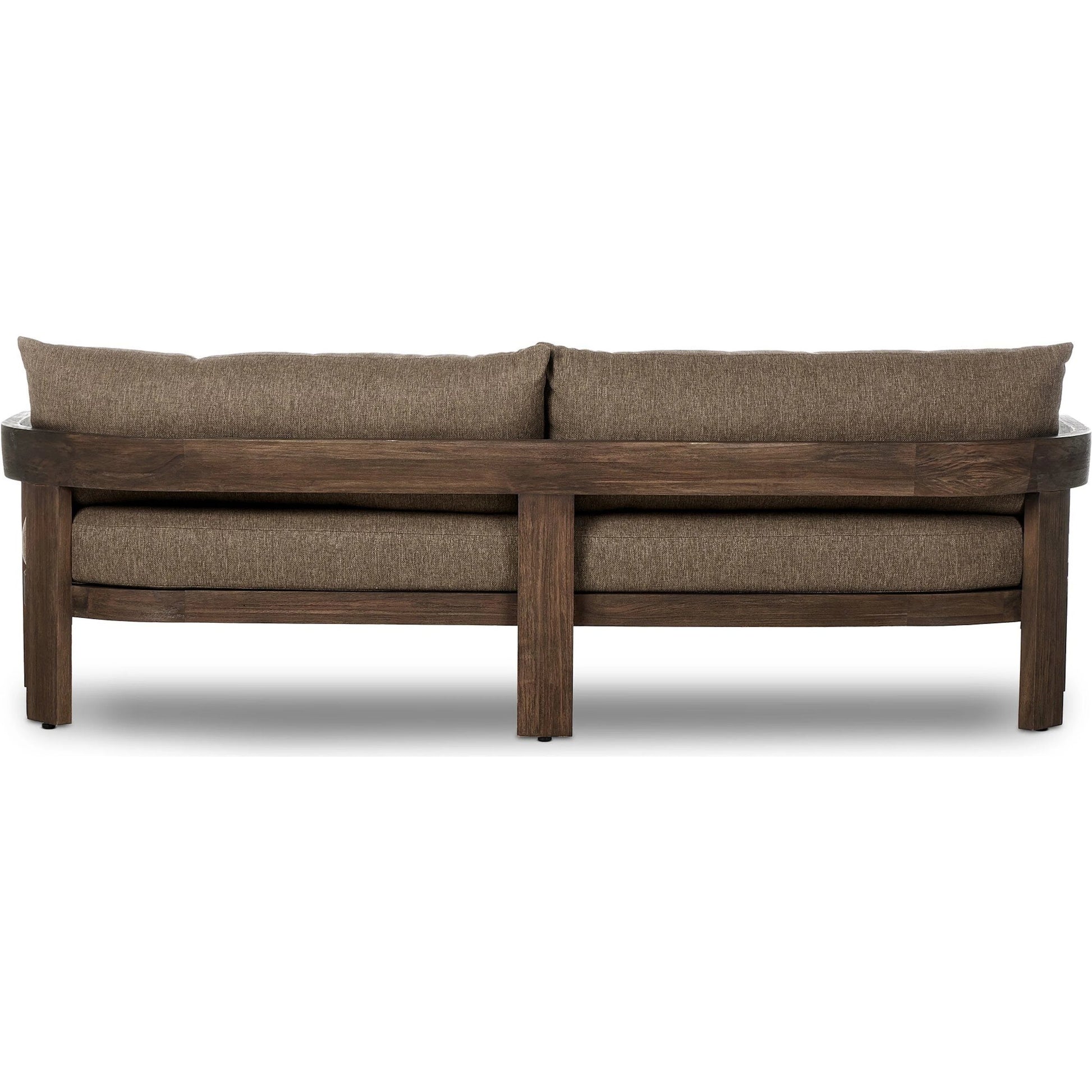 Jackson Outdoor Sofa by Four Hands. Made from 100% olefin, solid fsc®-certified teak, 91% polyurethane foam pad, 9% polyester fiber batting in a modern style.