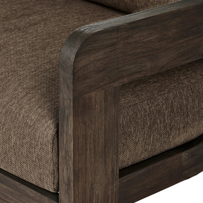 Jackson Outdoor Sofa by Four Hands. Made from 100% olefin, solid fsc®-certified teak, 91% polyurethane foam pad, 9% polyester fiber batting in a modern style.