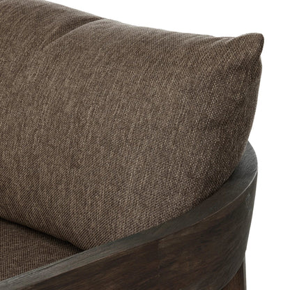 Jackson Outdoor Sofa by Four Hands. Made from 100% olefin, solid fsc®-certified teak, 91% polyurethane foam pad, 9% polyester fiber batting in a modern style.