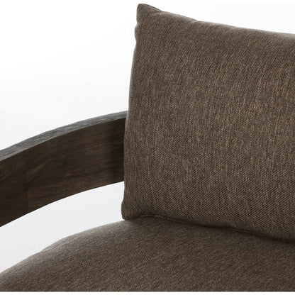 Jackson Outdoor Sofa by Four Hands. Made from 100% olefin, solid fsc®-certified teak, 91% polyurethane foam pad, 9% polyester fiber batting in a modern style.