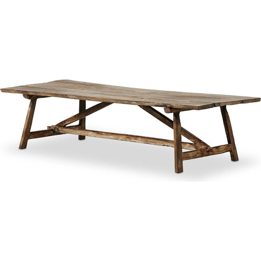 Elio Coffee Table by Four Hands in burnt bleached oak. Made from solid oak in a modern style.