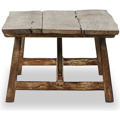 Elio Coffee Table by Four Hands in burnt bleached oak. Made from solid oak in a modern style.
