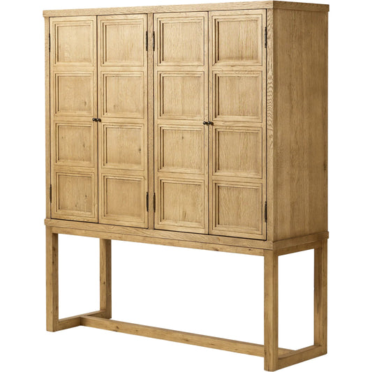 Tamara Cabinet by Four Hands in worn oak, worn oak veneer. Made from solid oak, thick oak veneer in a unique style.