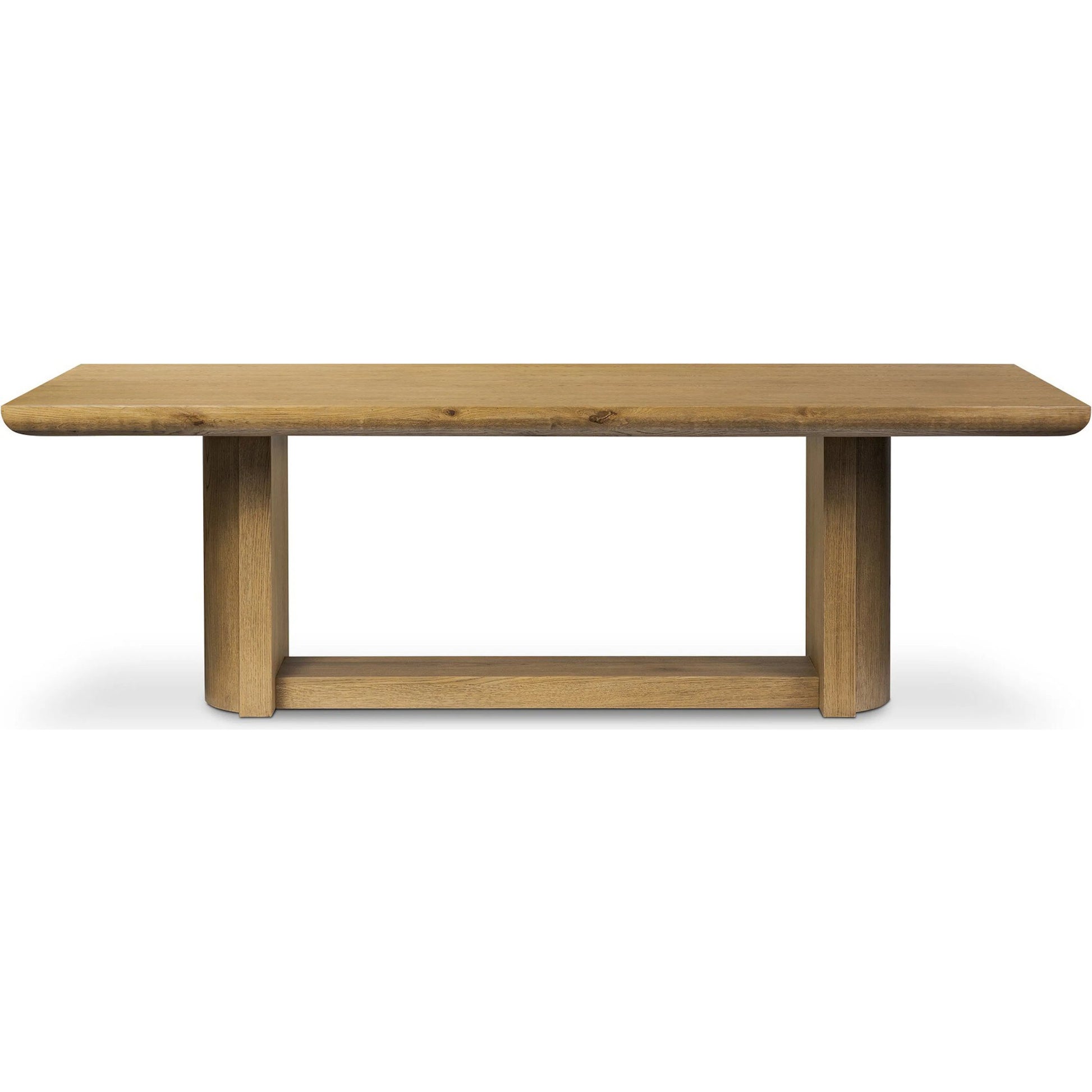 Garrett Dining Table by Four Hands in amber oak thin veneer. Made from oak veneer, solid oak in a unique style.