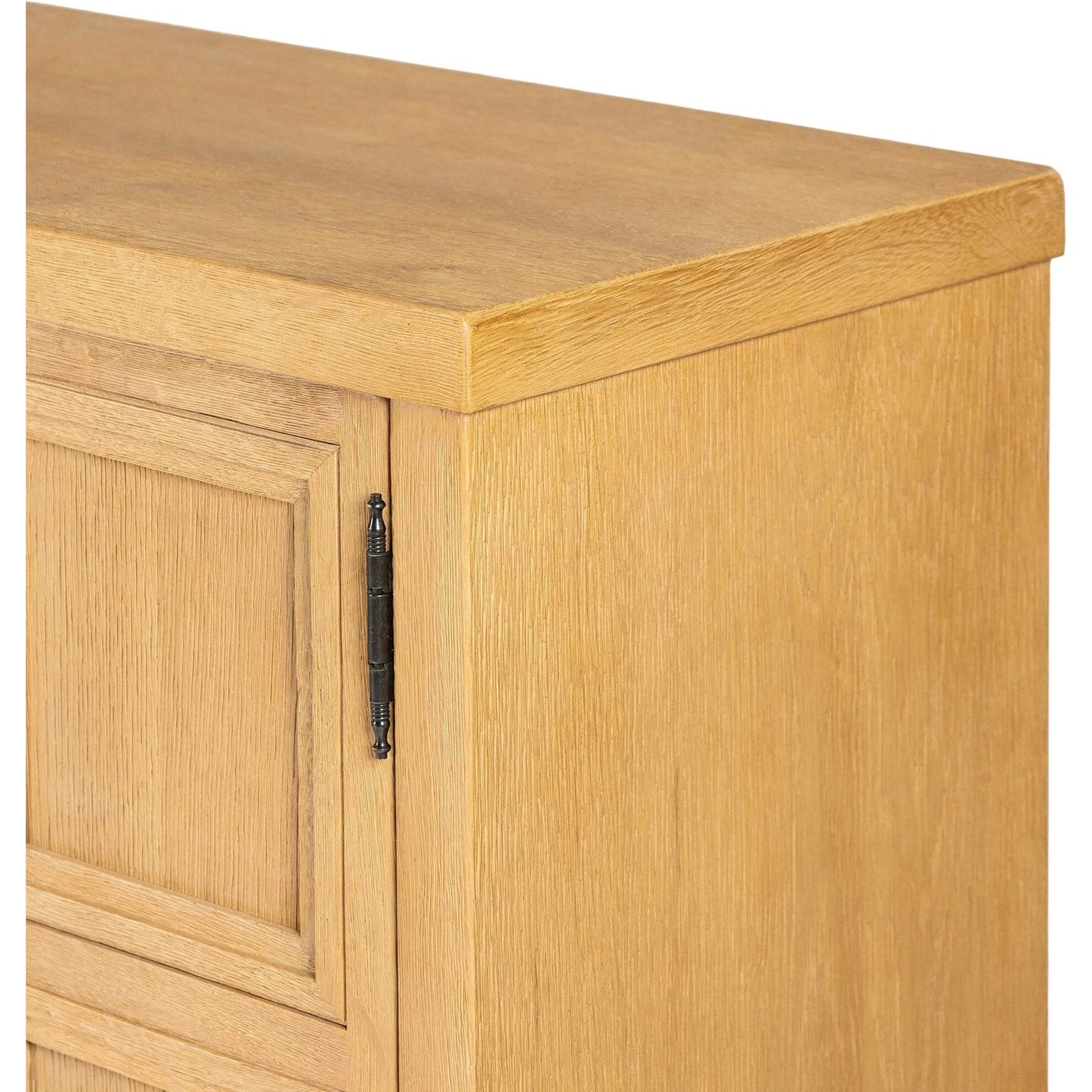 004 SI-2635360 | Closeup | Tamara Sideboard by Four Hands in worn oak veneer. Made from thick oak veneer, solid oak in a unique style.