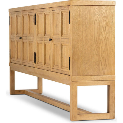 Tamara Sideboard by Four Hands in worn oak veneer. Made from thick oak veneer, solid oak in a unique style.