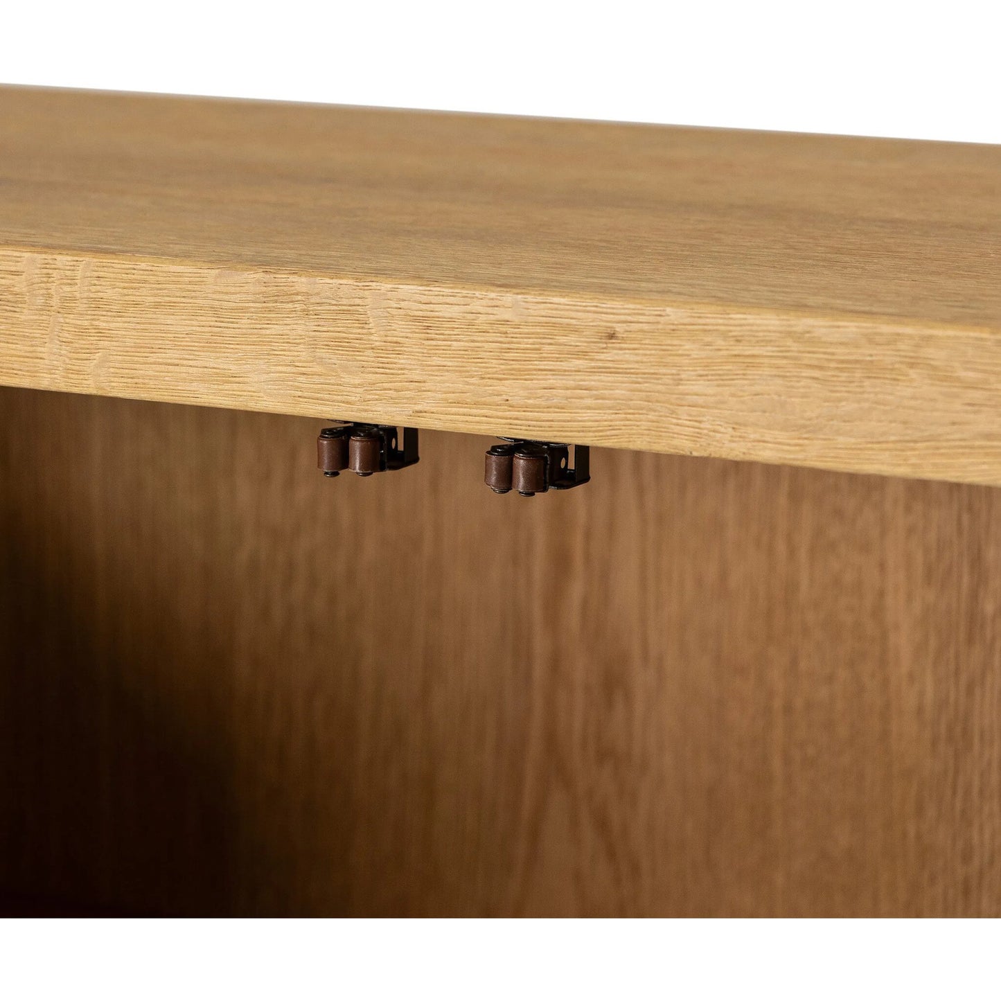 012 SI-2635360 | Closeup | Tamara Sideboard by Four Hands in worn oak veneer. Made from thick oak veneer, solid oak in a unique style.