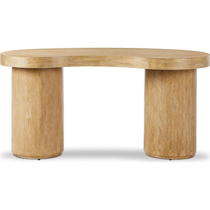 Leeds Desk by Four Hands in blonde oak veneer. Made from oak veneer in a transitional style.
