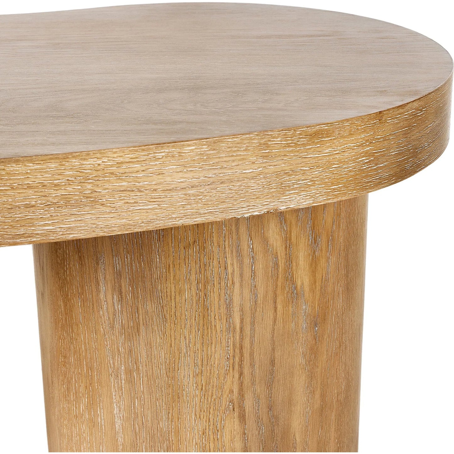 008 SI-2320149 | Closeup | Leeds Desk by Four Hands in blonde oak veneer. Made from oak veneer in a transitional style.