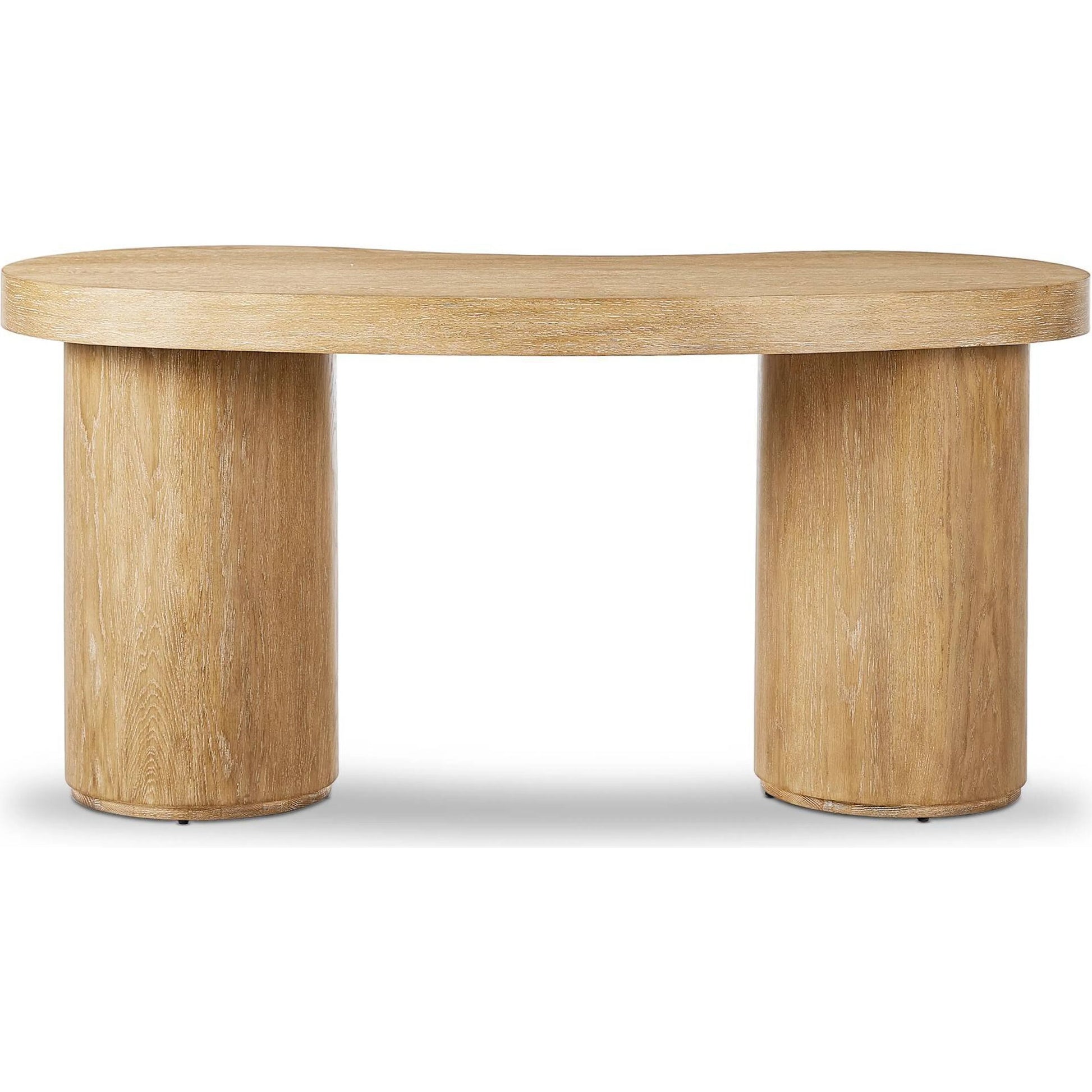 Leeds Desk by Four Hands in blonde oak veneer. Made from oak veneer in a transitional style.