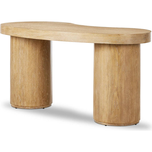Leeds Desk by Four Hands in blonde oak veneer. Made from oak veneer in a unique style.