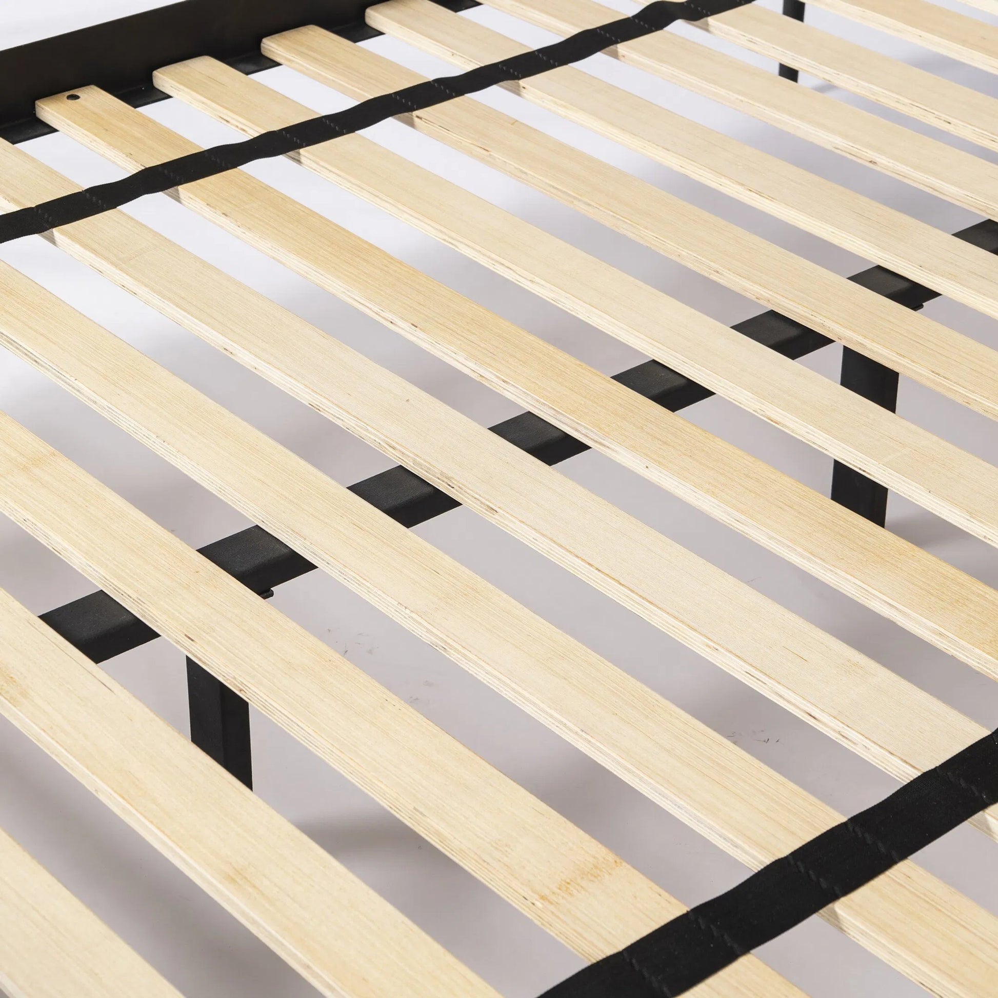 Xander Bed by Four Hands in savoy parchment, textured black iron. Made from 54% polyester, 36% viscose (rayon), 10% flax/linen, iron in a unique style.