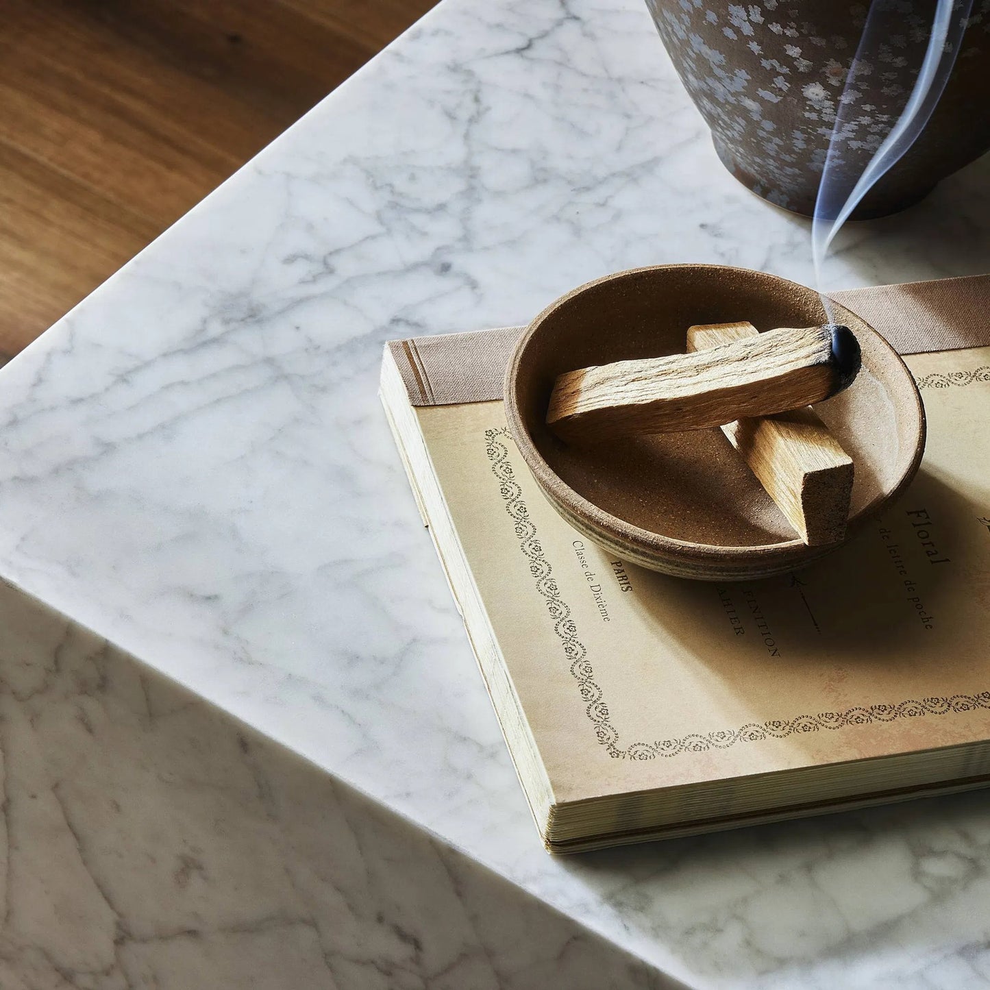 006 SI-2320121 | Closeup | Hunter End Table by Four Hands in white carrara marble. Made from carrara solid in a modern style.