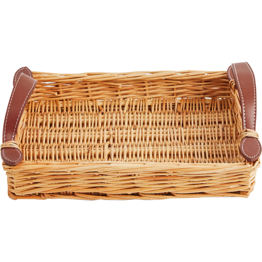 Island Tray by Chelsea House in tan. Made from rattan in a unique style.