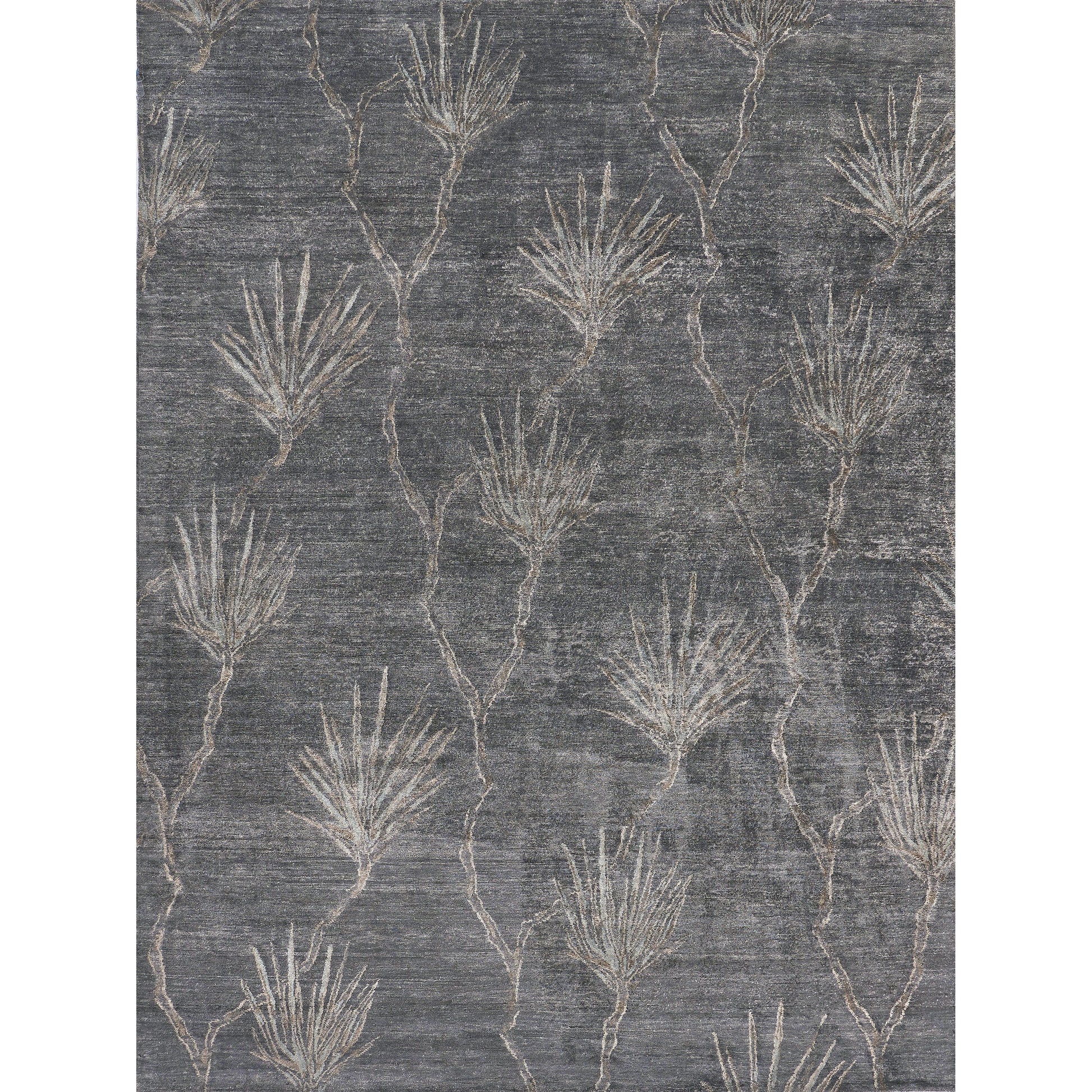 Antique'd Silk 2433 Rug by Exquisite Rugs in dark gray, gray. Made from bamboo silk in a unique style.