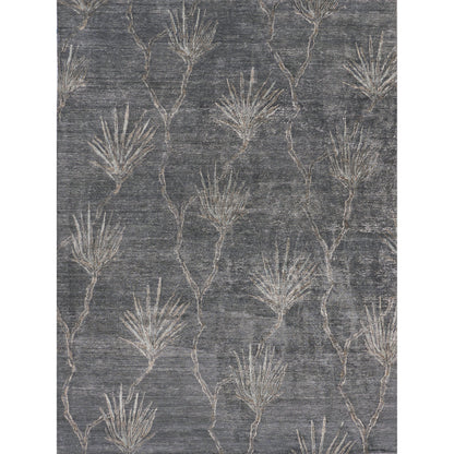 Antique'd Silk 2433 Rug by Exquisite Rugs in dark gray, gray. Made from bamboo silk in a unique style.