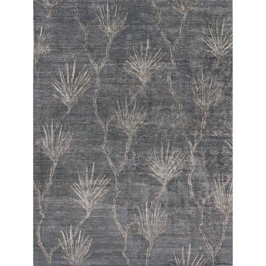 Antique'd Silk 2433 Rug by Exquisite Rugs in dark gray, gray. Made from bamboo silk in a unique style.