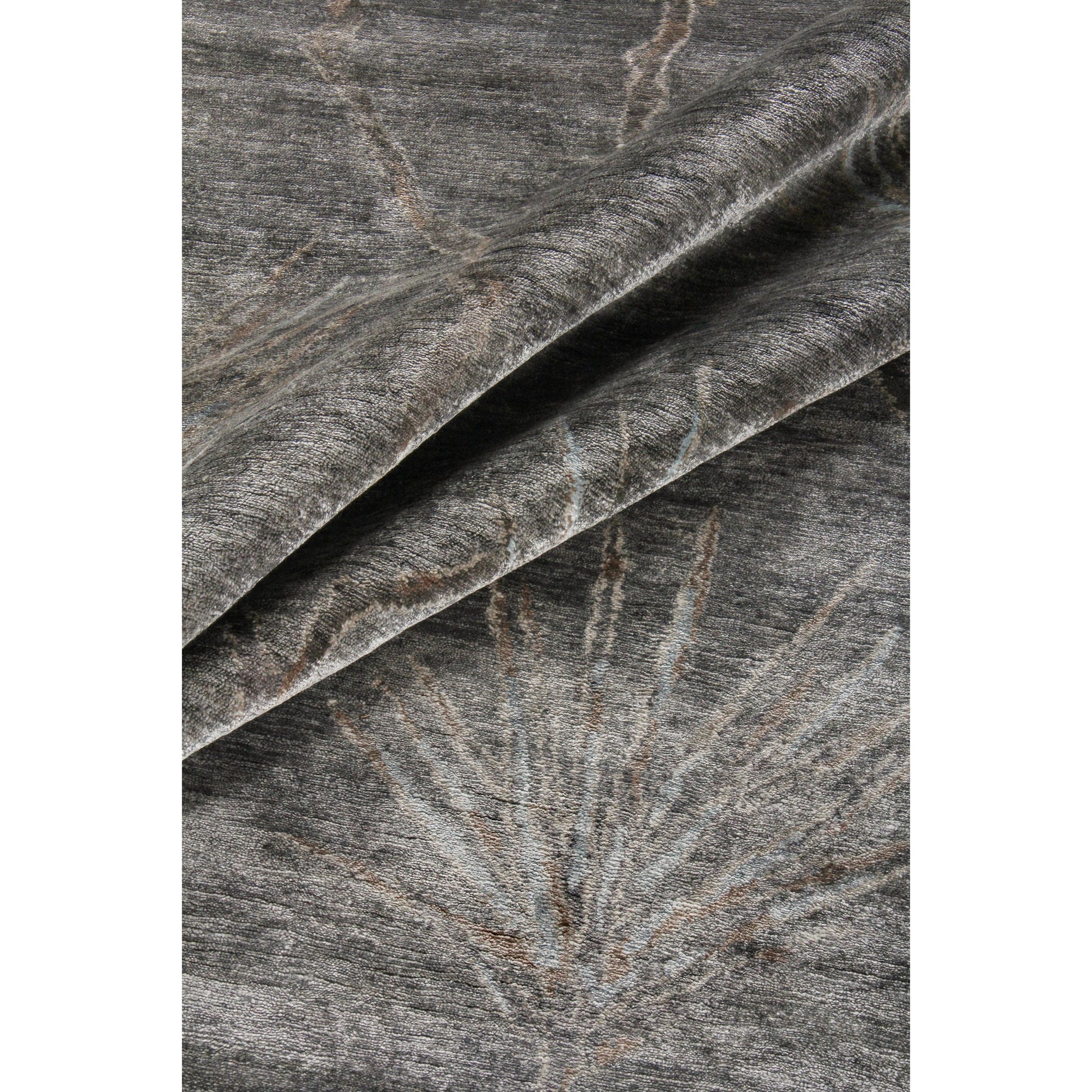 Antique'd Silk 2433 Rug by Exquisite Rugs in dark gray, gray. Made from bamboo silk in a unique style.