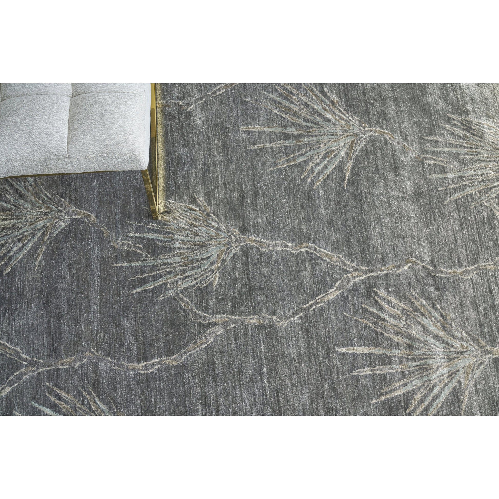 Antique'd Silk 2433 Rug by Exquisite Rugs in dark gray, gray. Made from bamboo silk in a unique style.