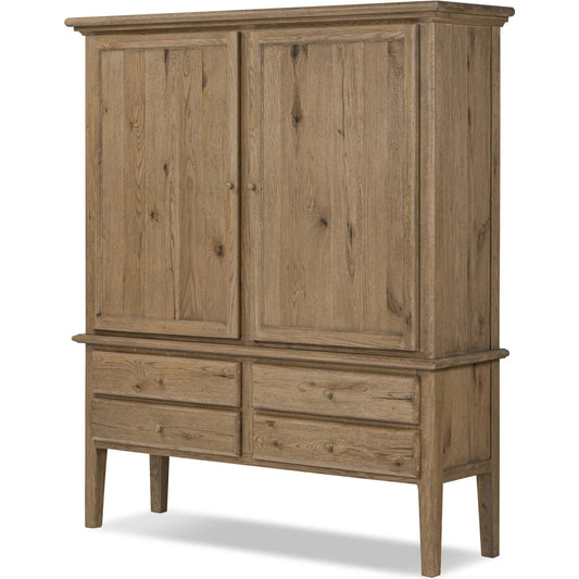 Whitman Cabinet by Four Hands in worn oak, worn oak veneer. Made from solid oak, thick oak veneer in a unique style.
