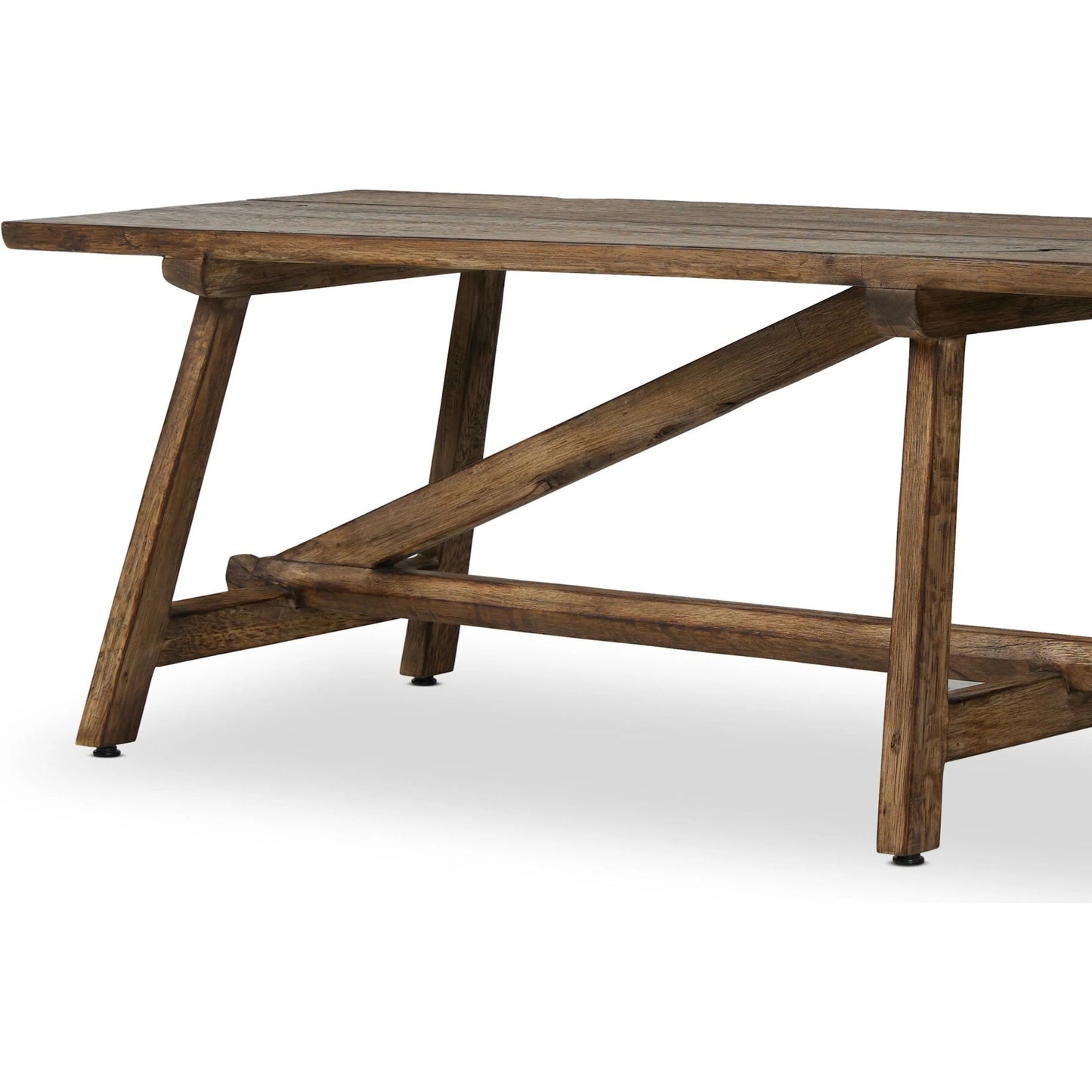 004 SI-2635294 | Closeup | Elio Accent Bench by Four Hands in burnt bleached oak. Made from solid oak in a unique style.