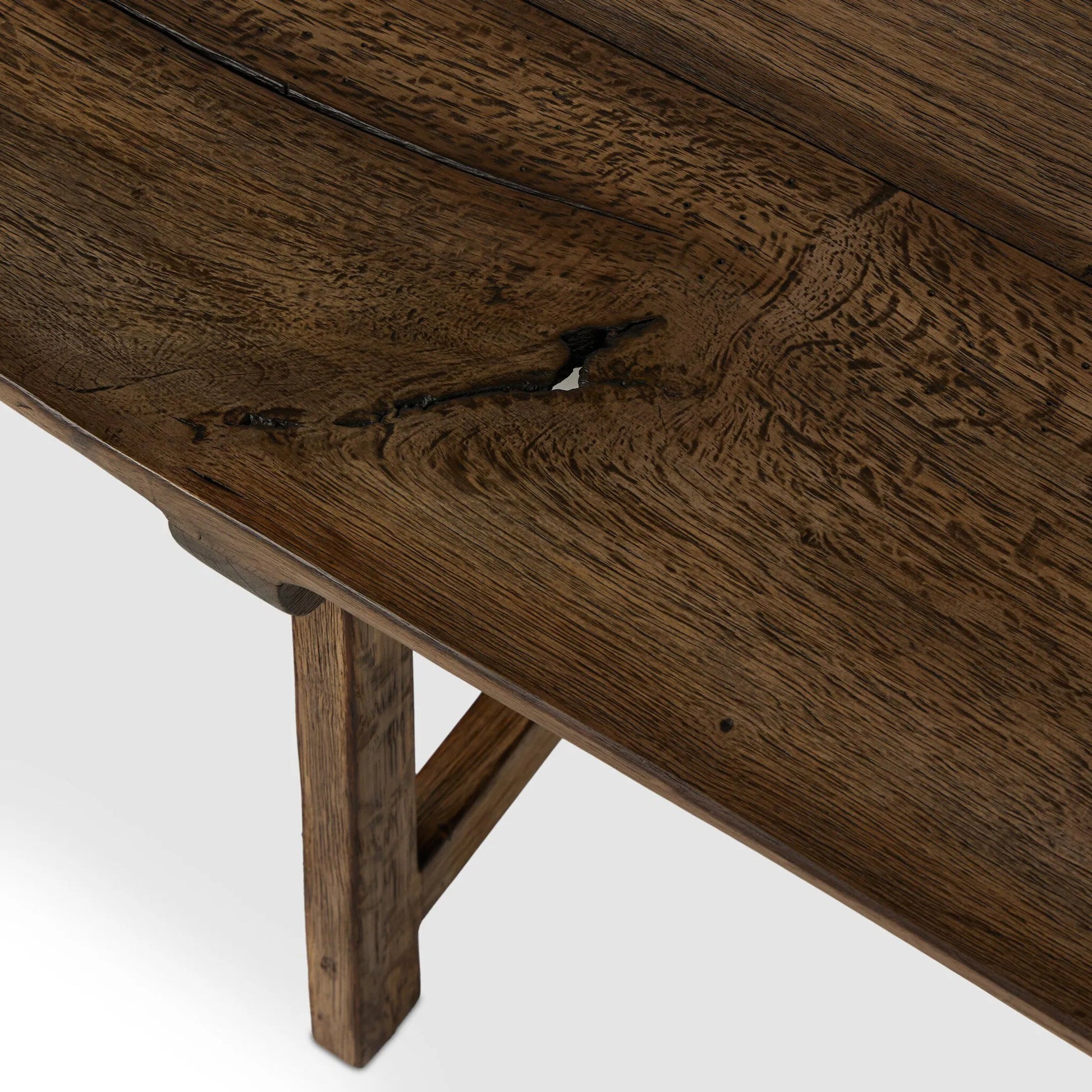 Elio Accent Bench by Four Hands in burnt bleached oak. Made from solid oak in a unique style.