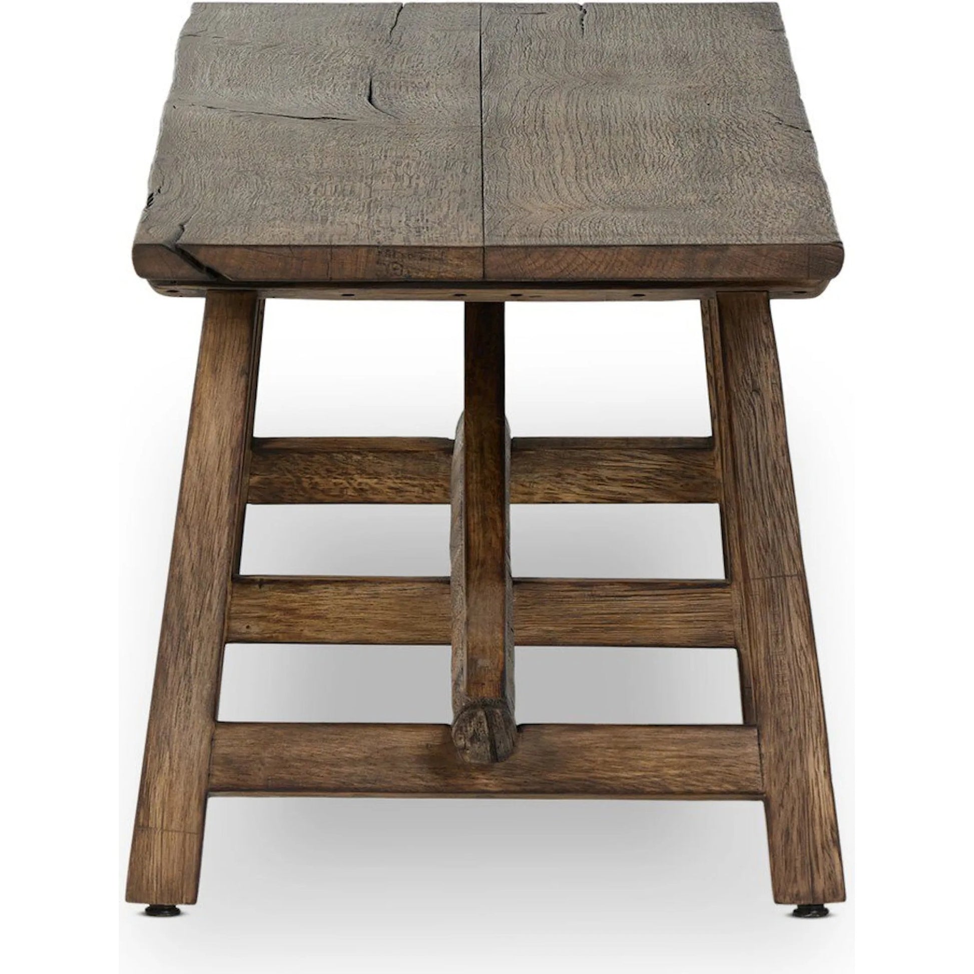 Elio Accent Bench by Four Hands in burnt bleached oak. Made from solid oak in a unique style.