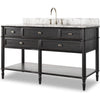 Satin Black Veneer, Carrara Marble