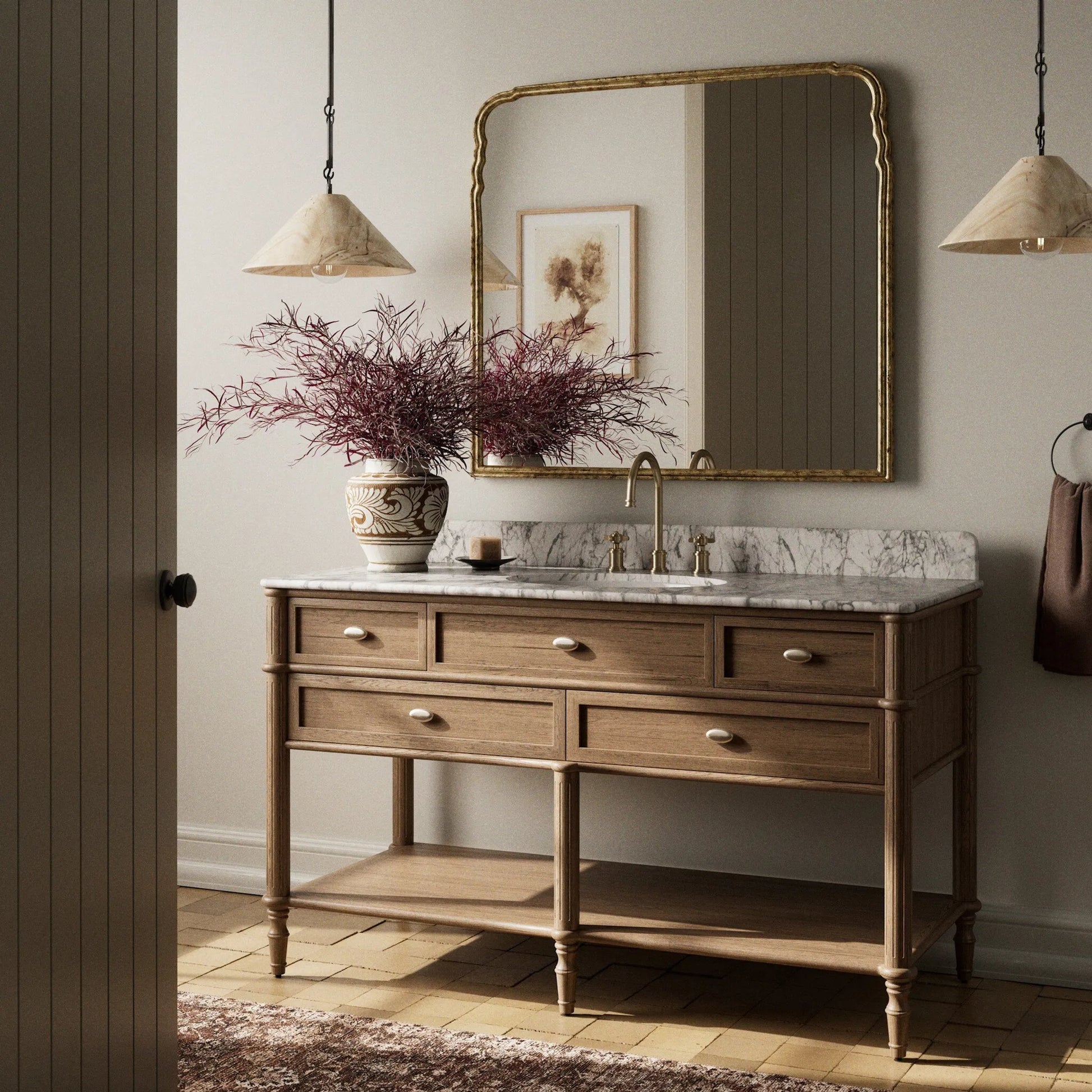 Toulouse Single Wide Vanity by Four Hands. Made from unique in a unique style.
