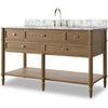 Washed Blonde Oak Veneer, Carrara Marble