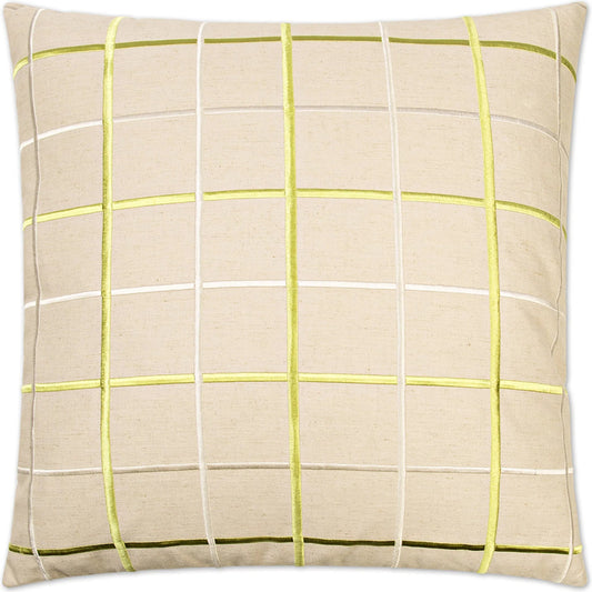 Gateway Pillow by DV Kap Home in citron. Made from 70% polyester, 30% linen in a unique style.